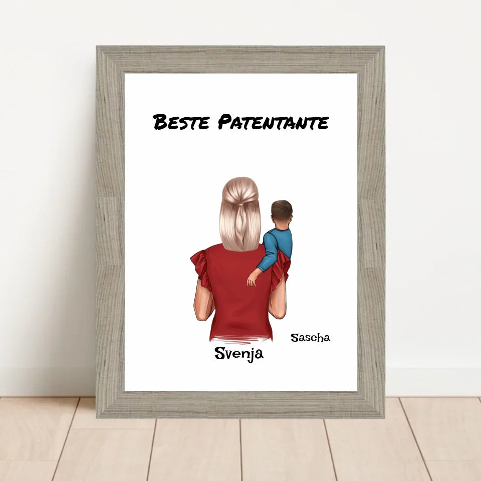 Poster mit Rahmen Beige 1