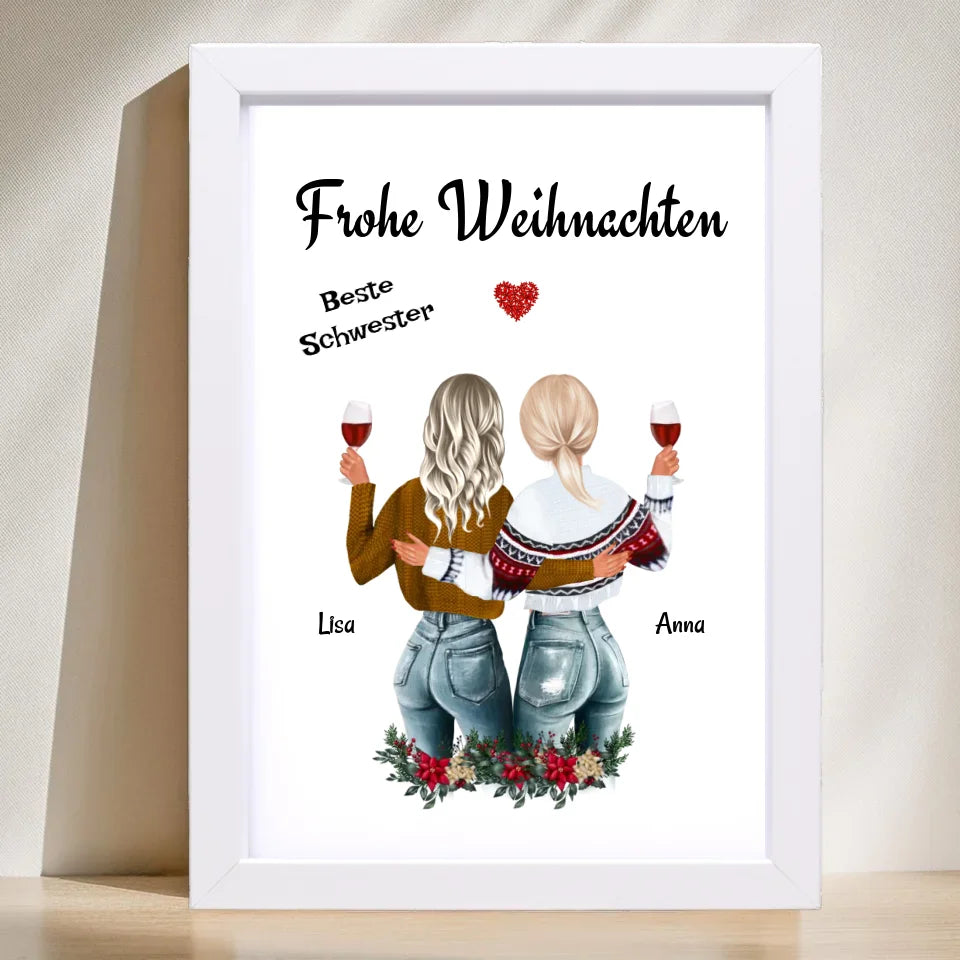 Poster mit Rahmen Weiß 1