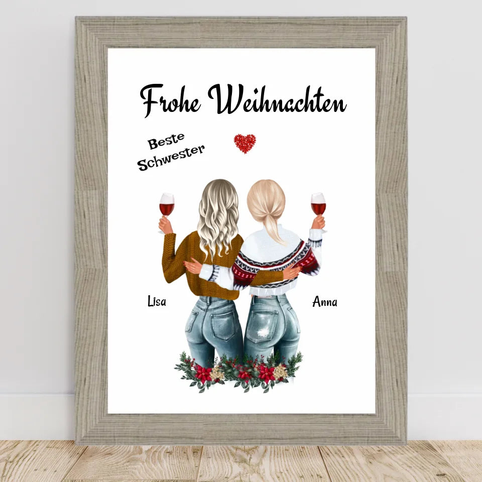 Poster mit Rahmen Beige 2