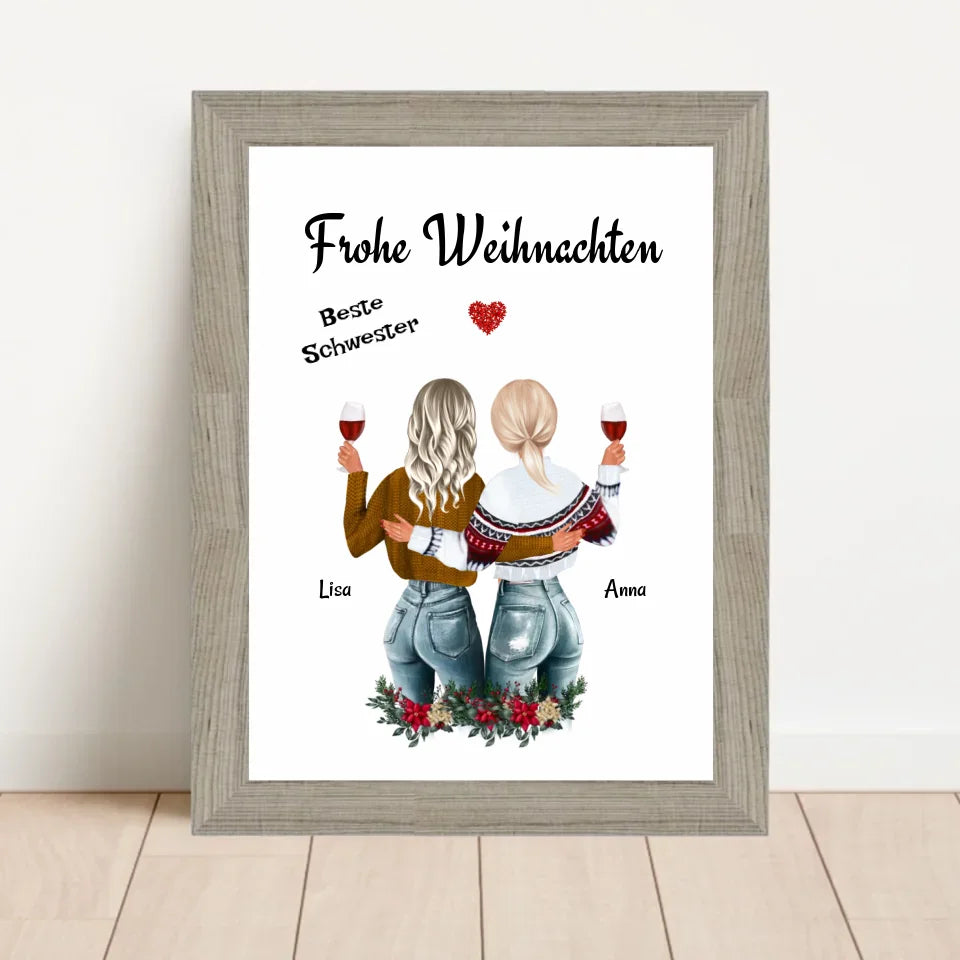 Poster mit Rahmen Beige 1