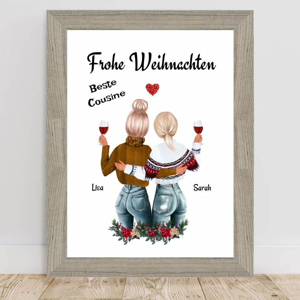 Poster mit Rahmen Beige 2