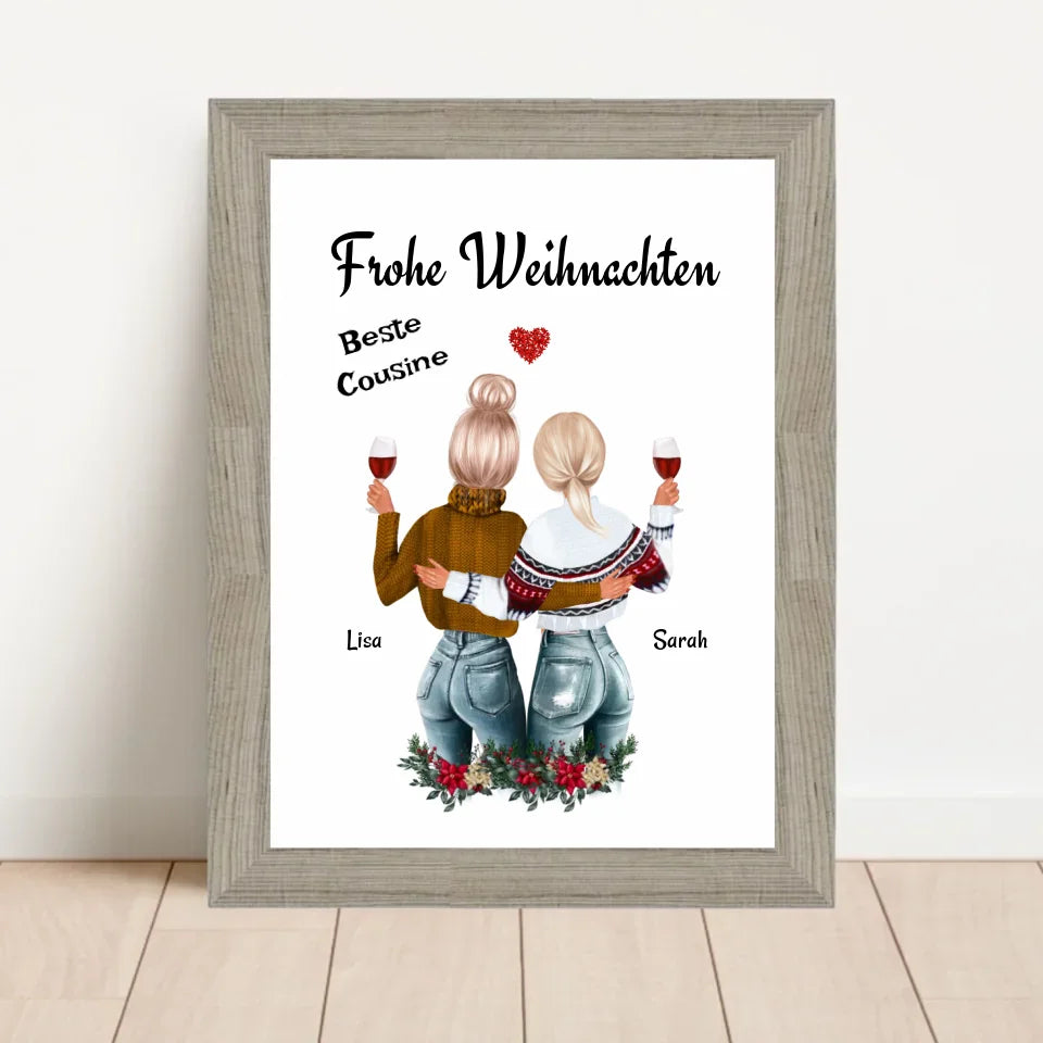Poster mit Rahmen Beige 1