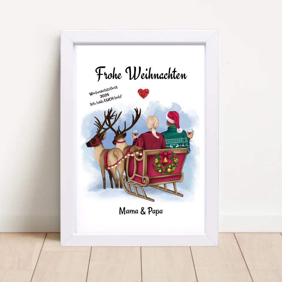 Poster mit Rahmen Weiß