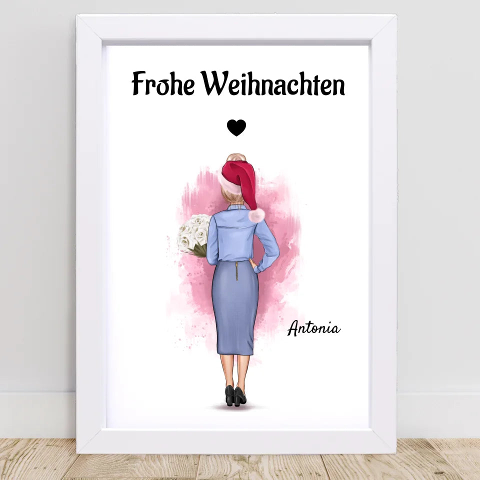 Poster mit Rahmen Weiß 2