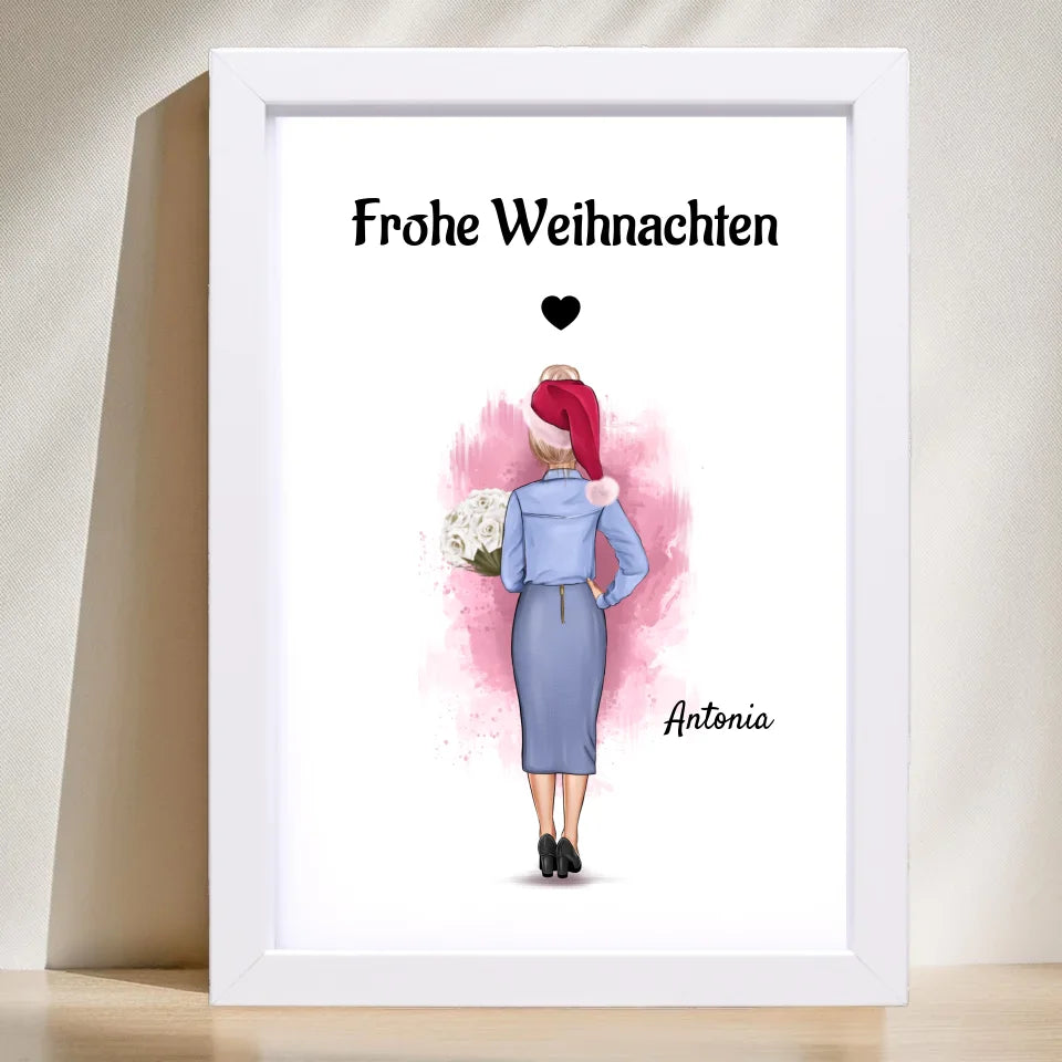 Poster mit Rahmen Weiß 1