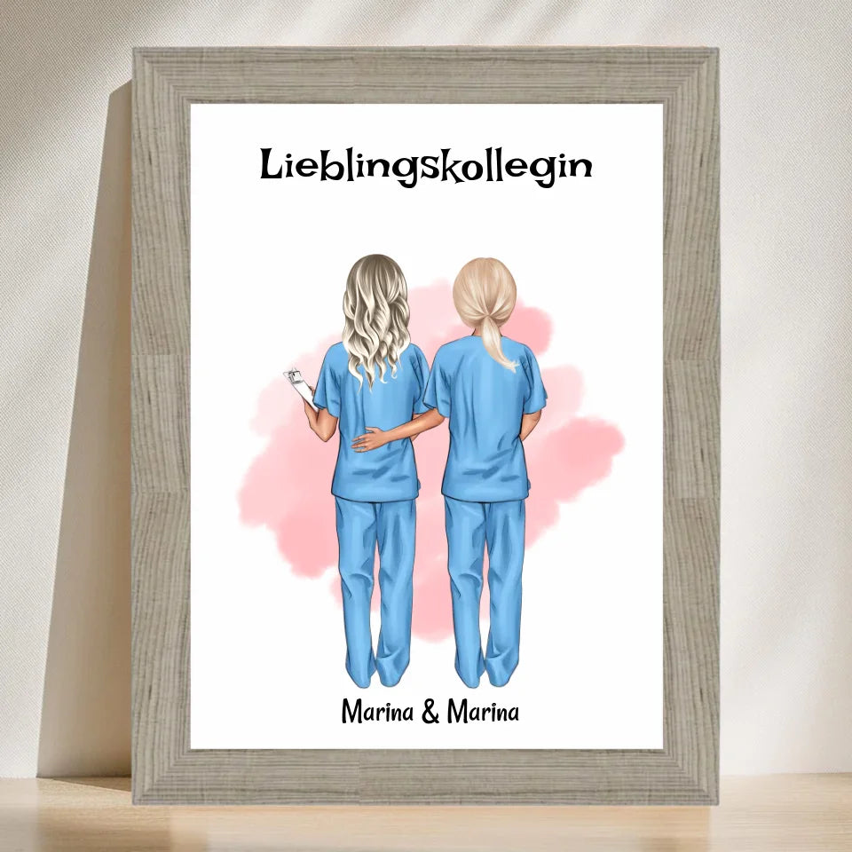 Poster mit Rahmen Beige 3