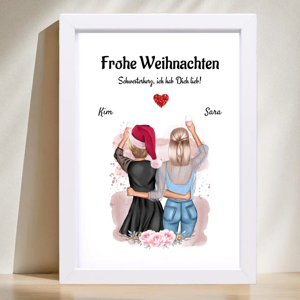 Poster mit Rahmen Weiß 1