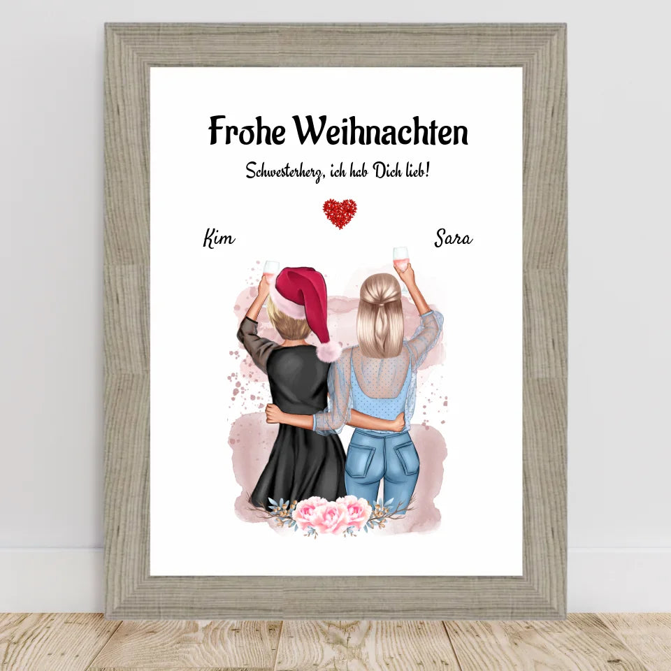 Poster mit Rahmen Beige 2