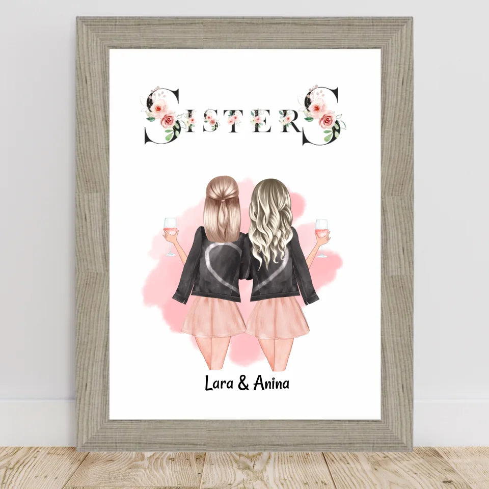 Poster mit Rahmen Beige 2