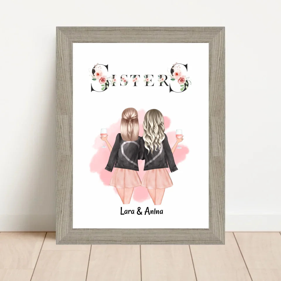 Poster mit Rahmen Beige 1