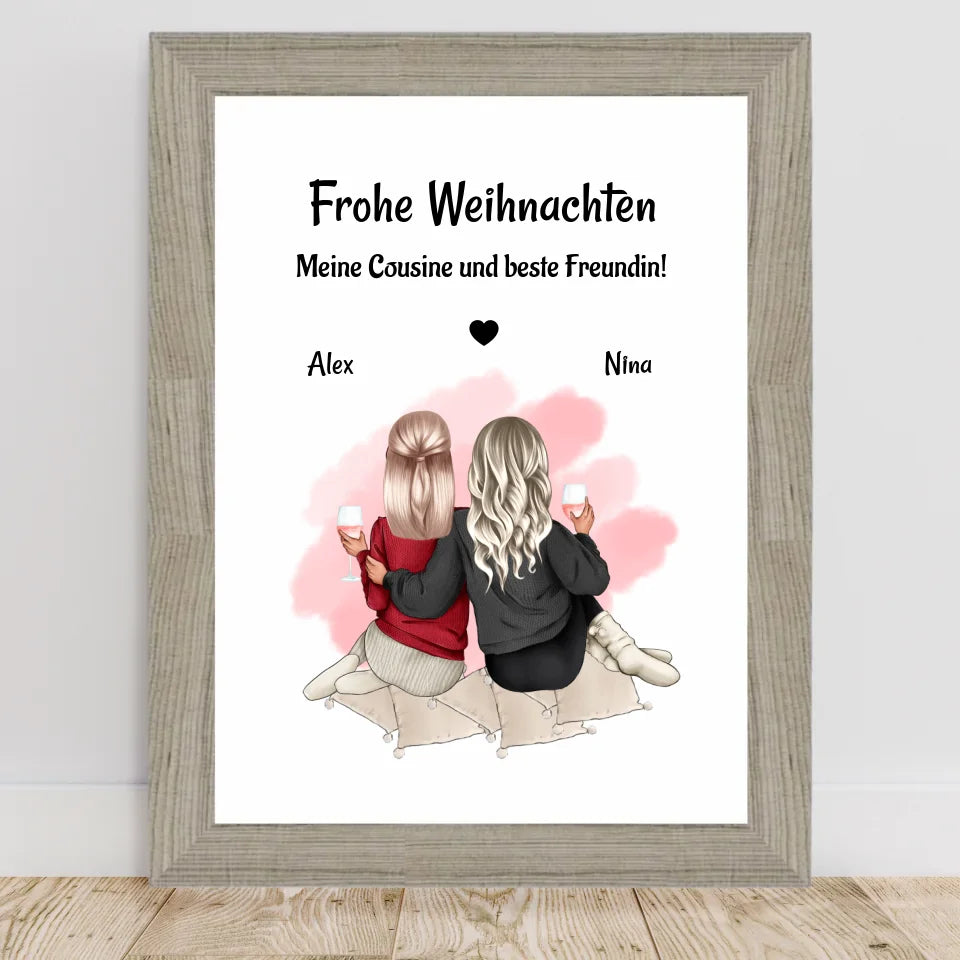 Poster mit Rahmen Beige 2