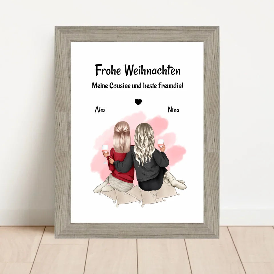 Poster mit Rahmen Beige 1