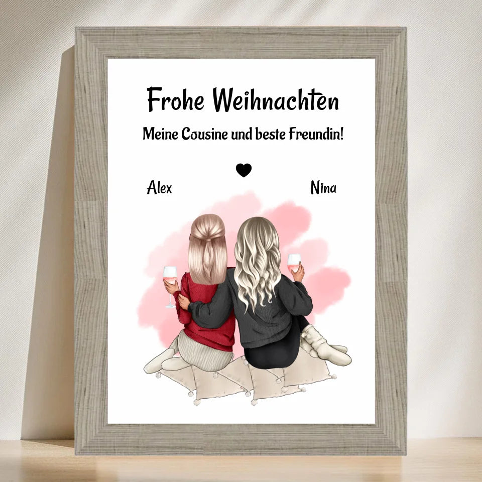 Poster mit Rahmen Beige 3
