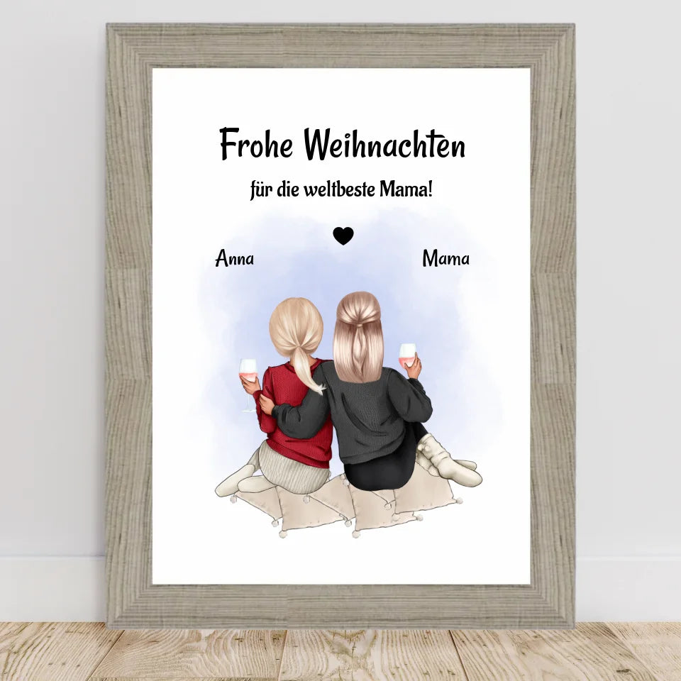 Poster mit Rahmen Beige 2