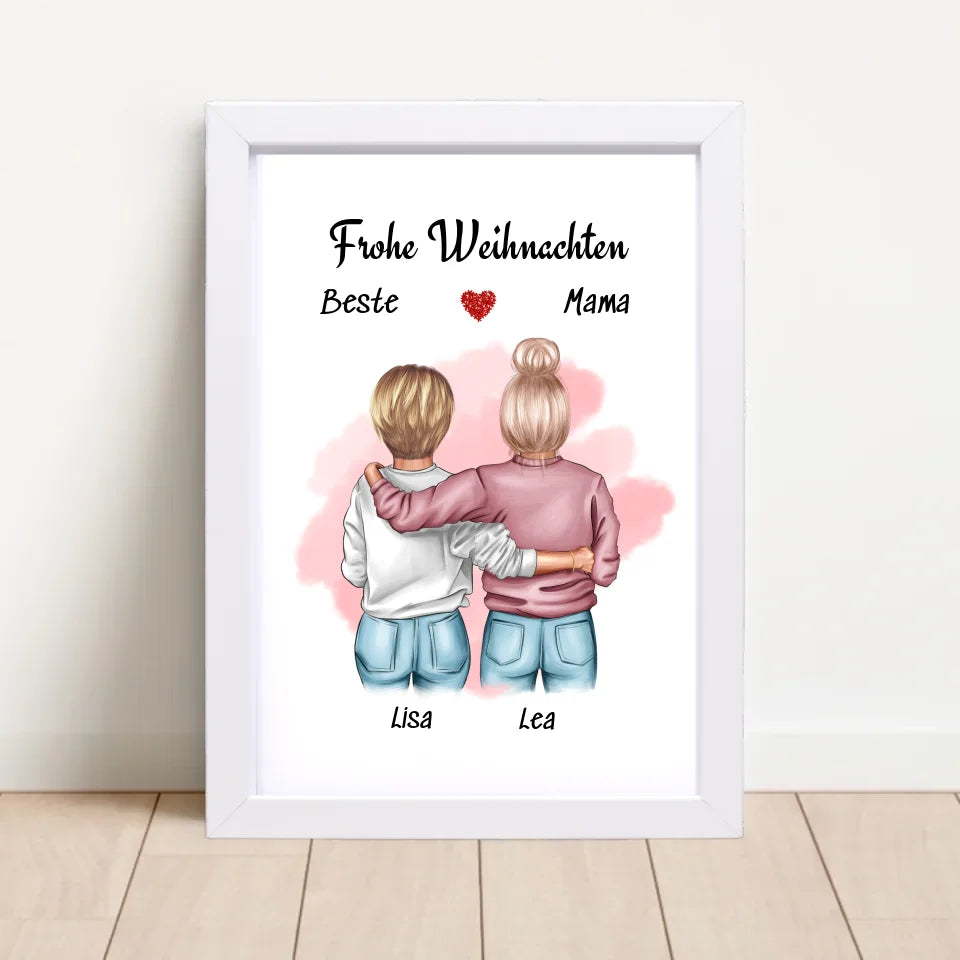 Poster mit Rahmen Weiß