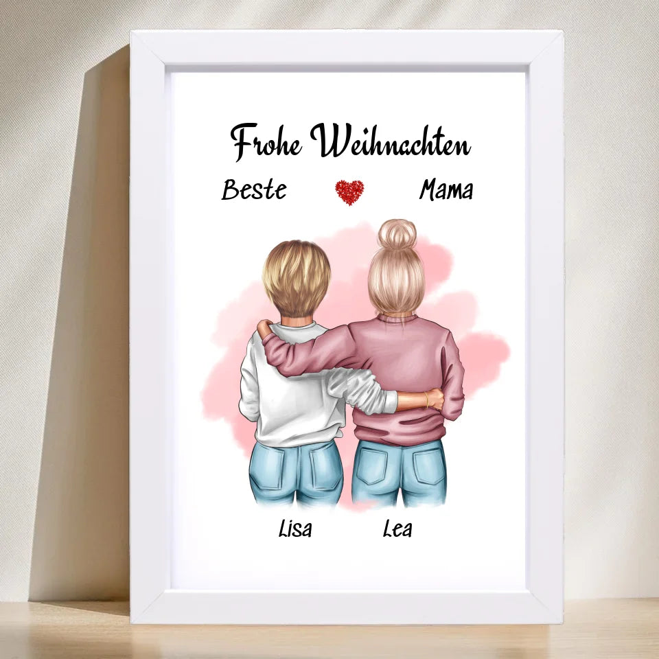 Poster mit Rahmen Weiß 1