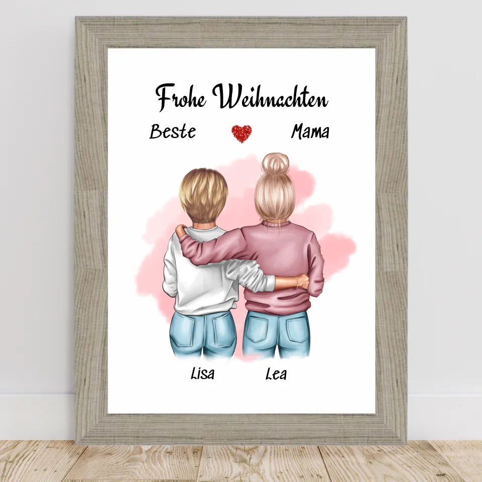 Poster mit Rahmen Beige 2