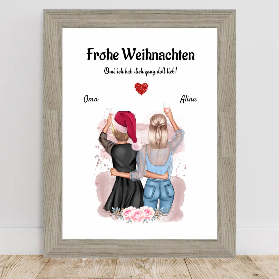 Poster mit Rahmen Beige 2