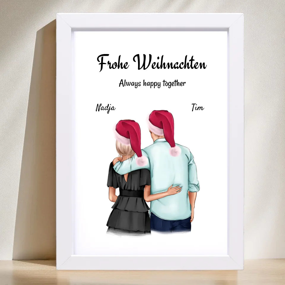 Poster mit Rahmen Weiß 1