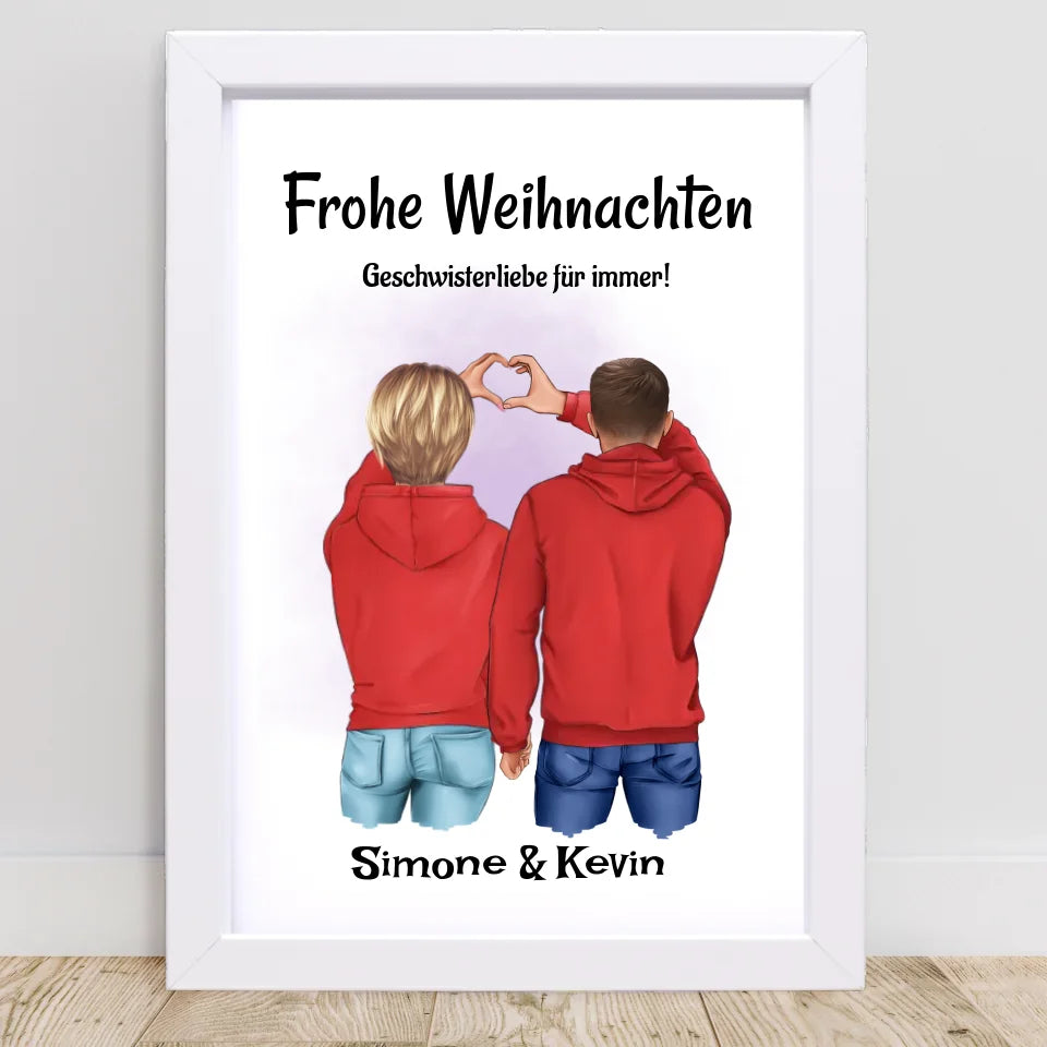 Poster mit Rahmen Weiß 2