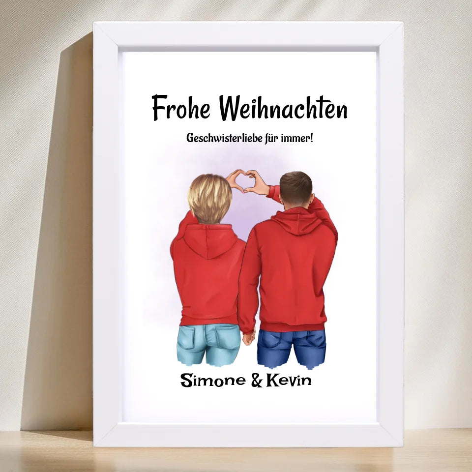Poster mit Rahmen Weiß 1
