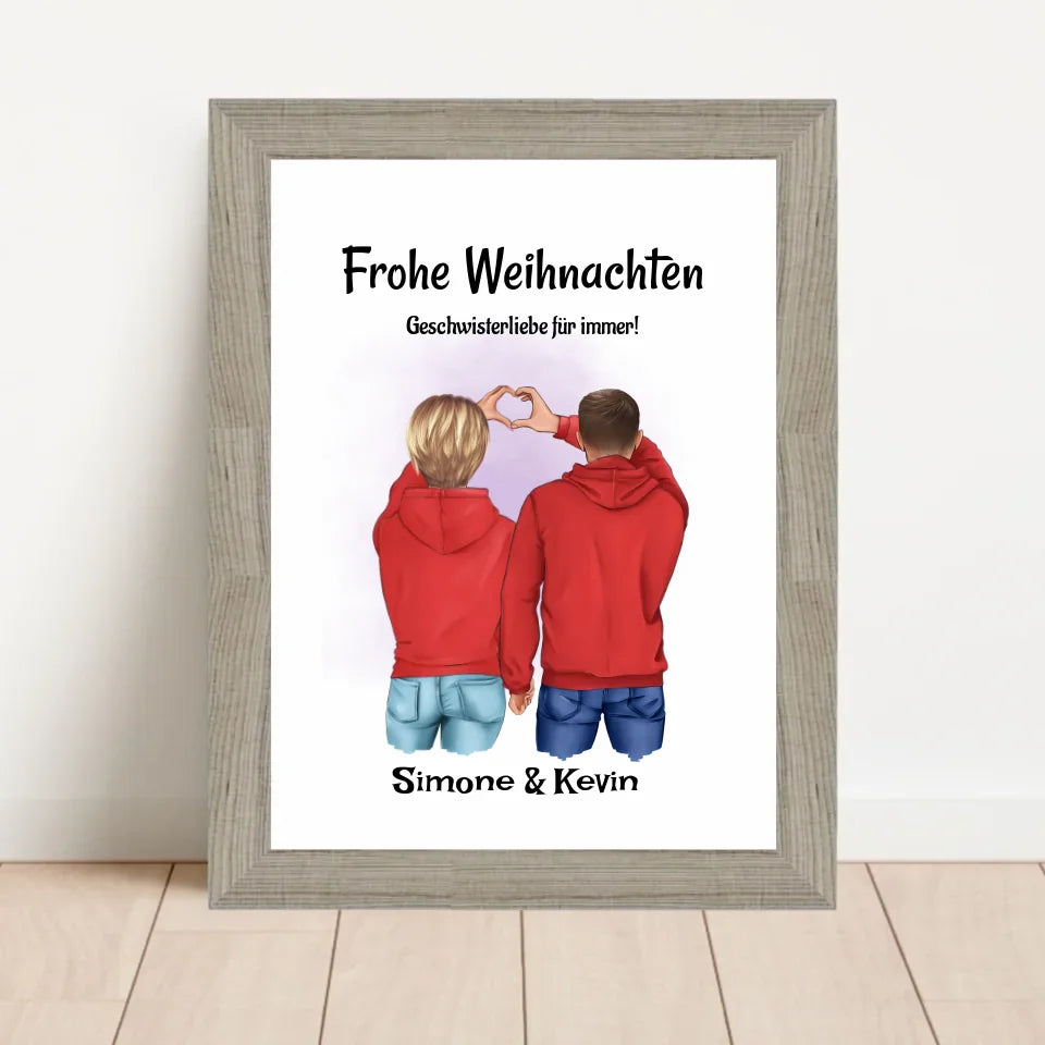 Poster mit Rahmen Beige 1