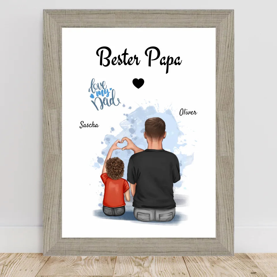 Poster mit Rahmen Beige 2