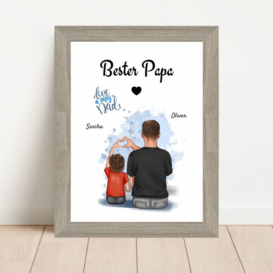 Poster mit Rahmen Beige 1