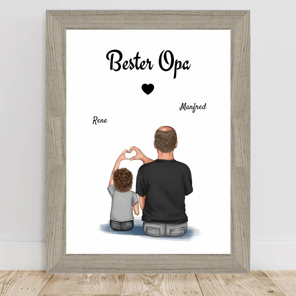 Poster mit Rahmen Beige 2