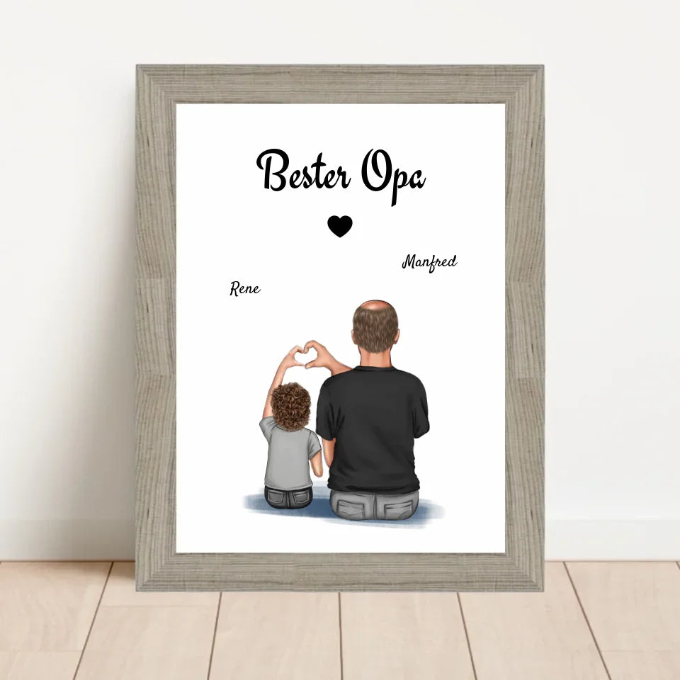 Poster mit Rahmen Beige 1