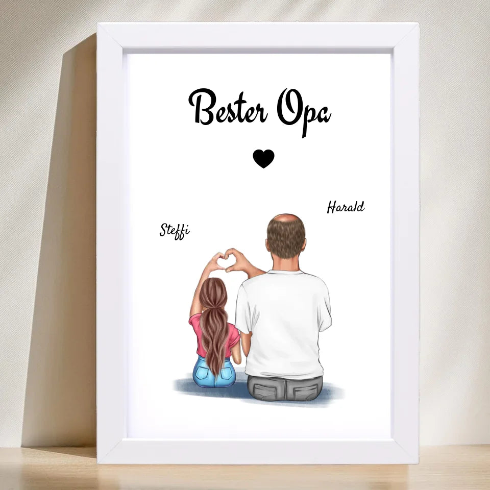 Poster mit Rahmen Weiß 1