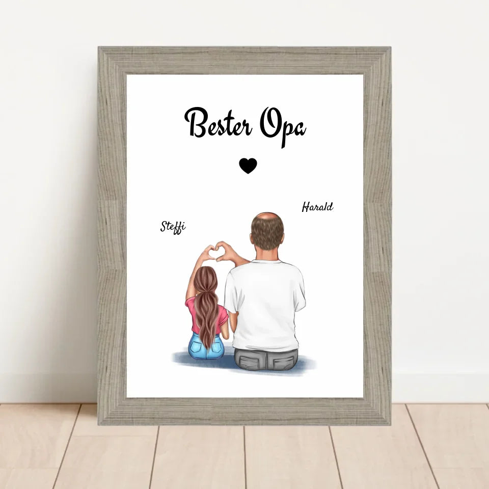 Poster mit Rahmen Beige 1