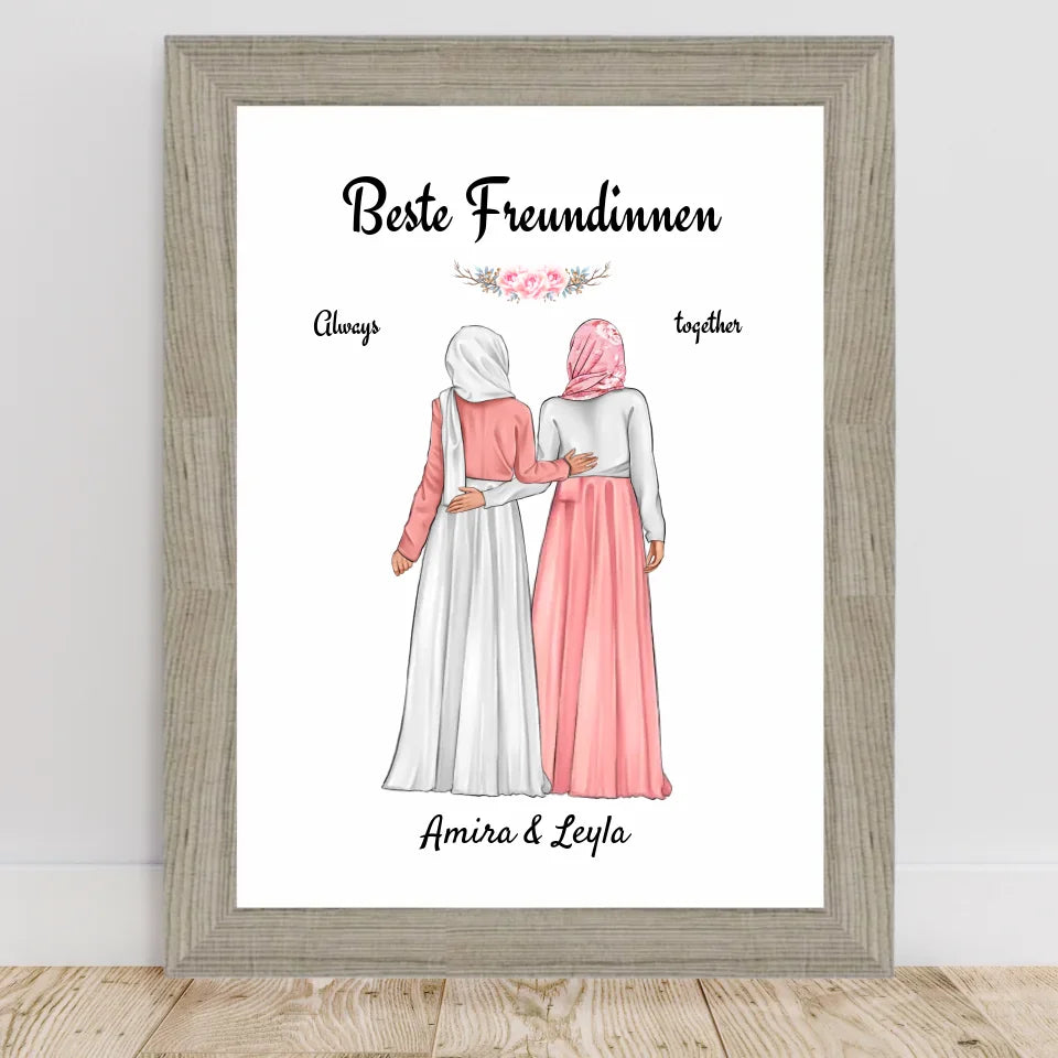 Poster mit Rahmen Beige 2