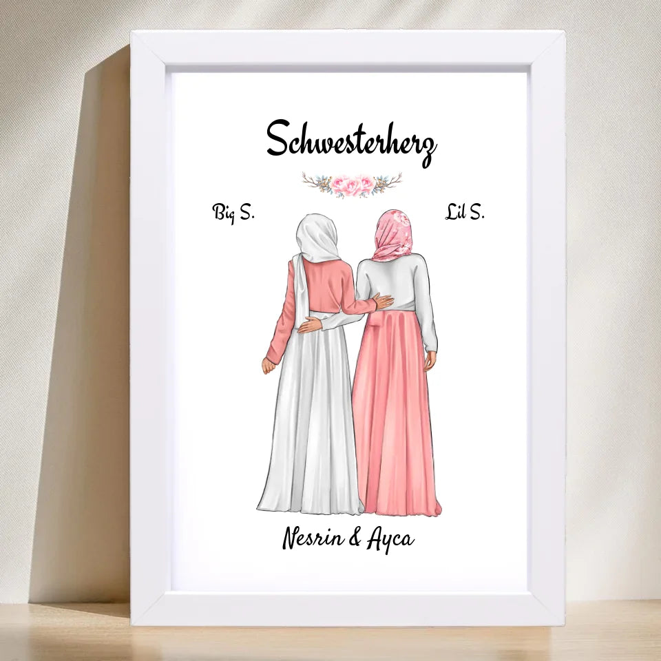 Poster mit Rahmen Weiß 1