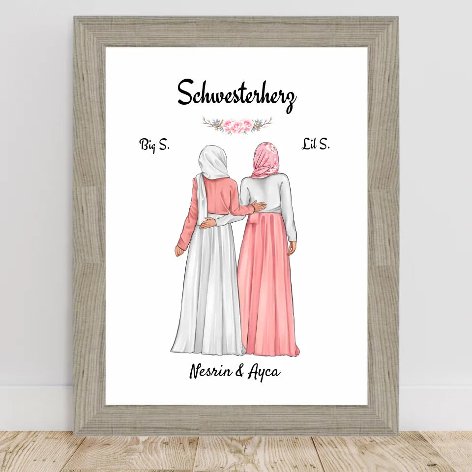 Poster mit Rahmen Beige 2