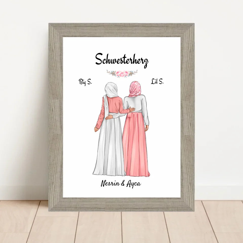Poster mit Rahmen Beige 1