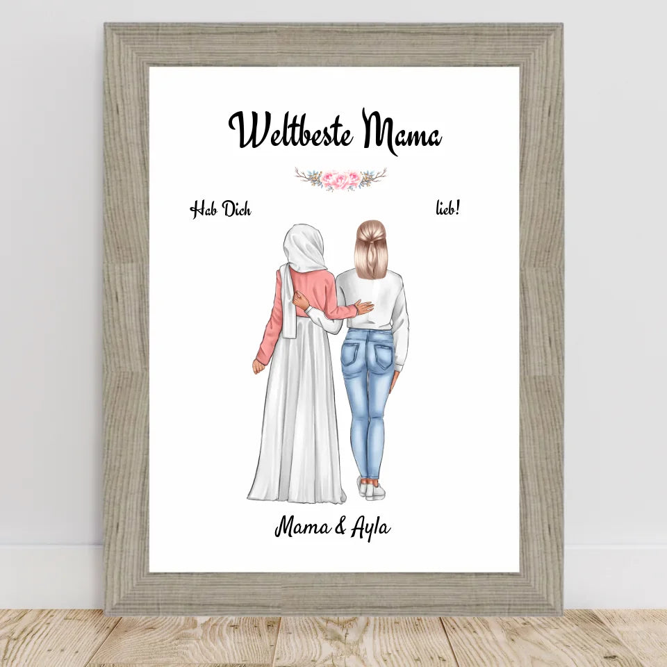 Poster mit Rahmen Beige 2
