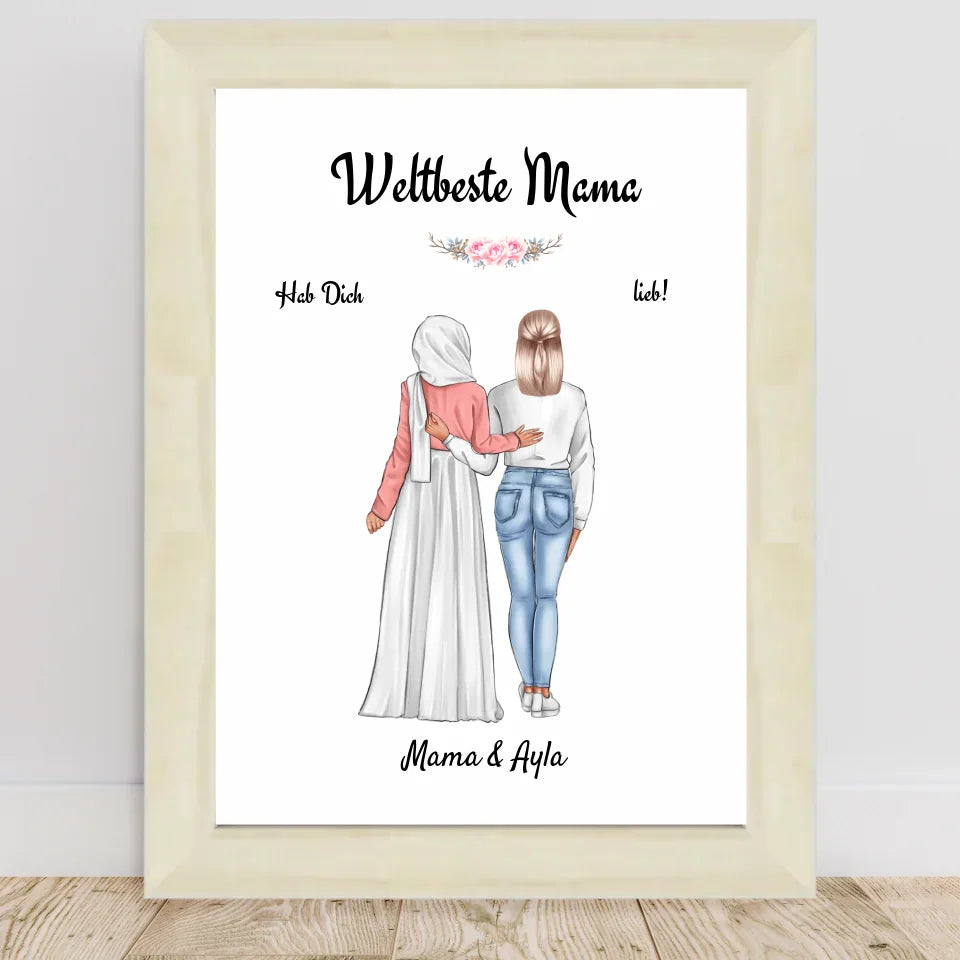 Poster mit Rahmen Hellholz 1