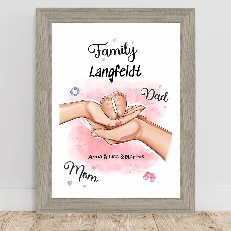 Poster mit Rahmen Beige 2