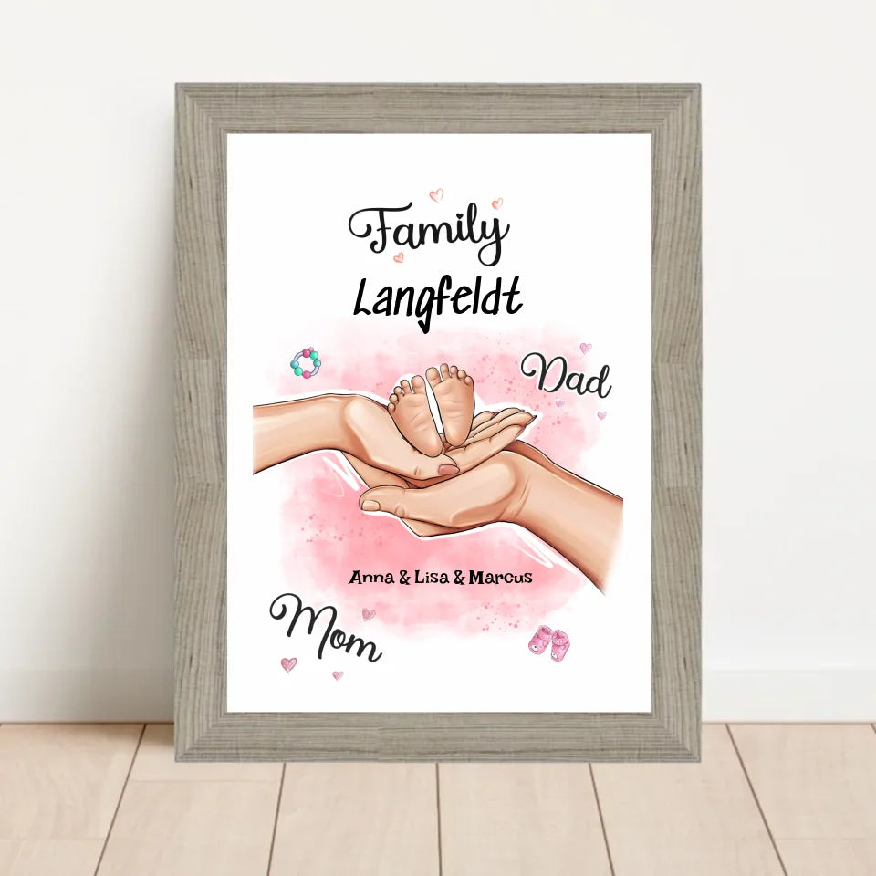 Poster mit Rahmen Beige 1