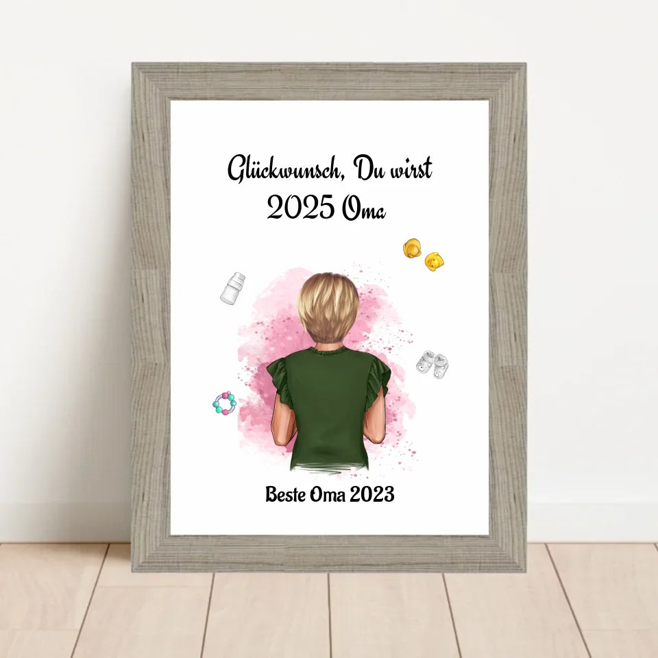 Poster mit Rahmen Beige 1