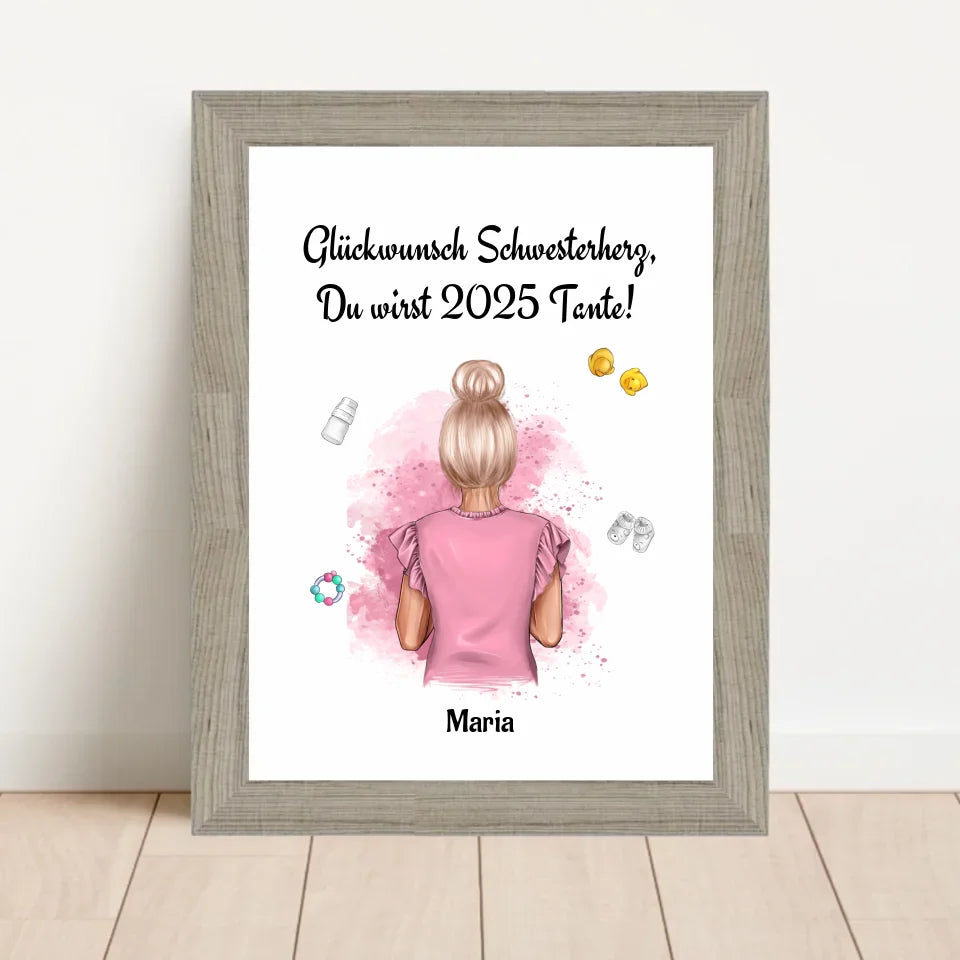 Poster mit Rahmen Beige 1