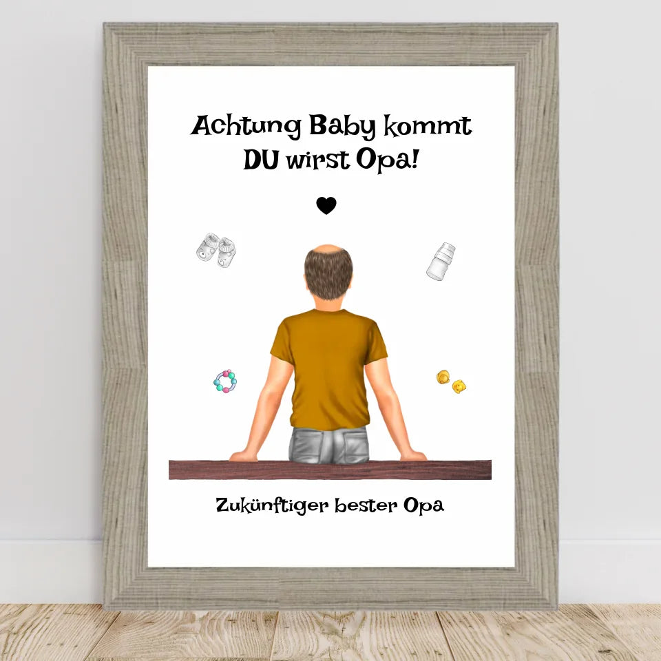 Poster mit Rahmen Beige 2