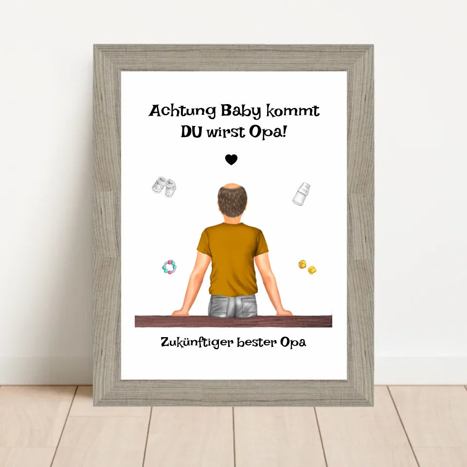 Poster mit Rahmen Beige 1