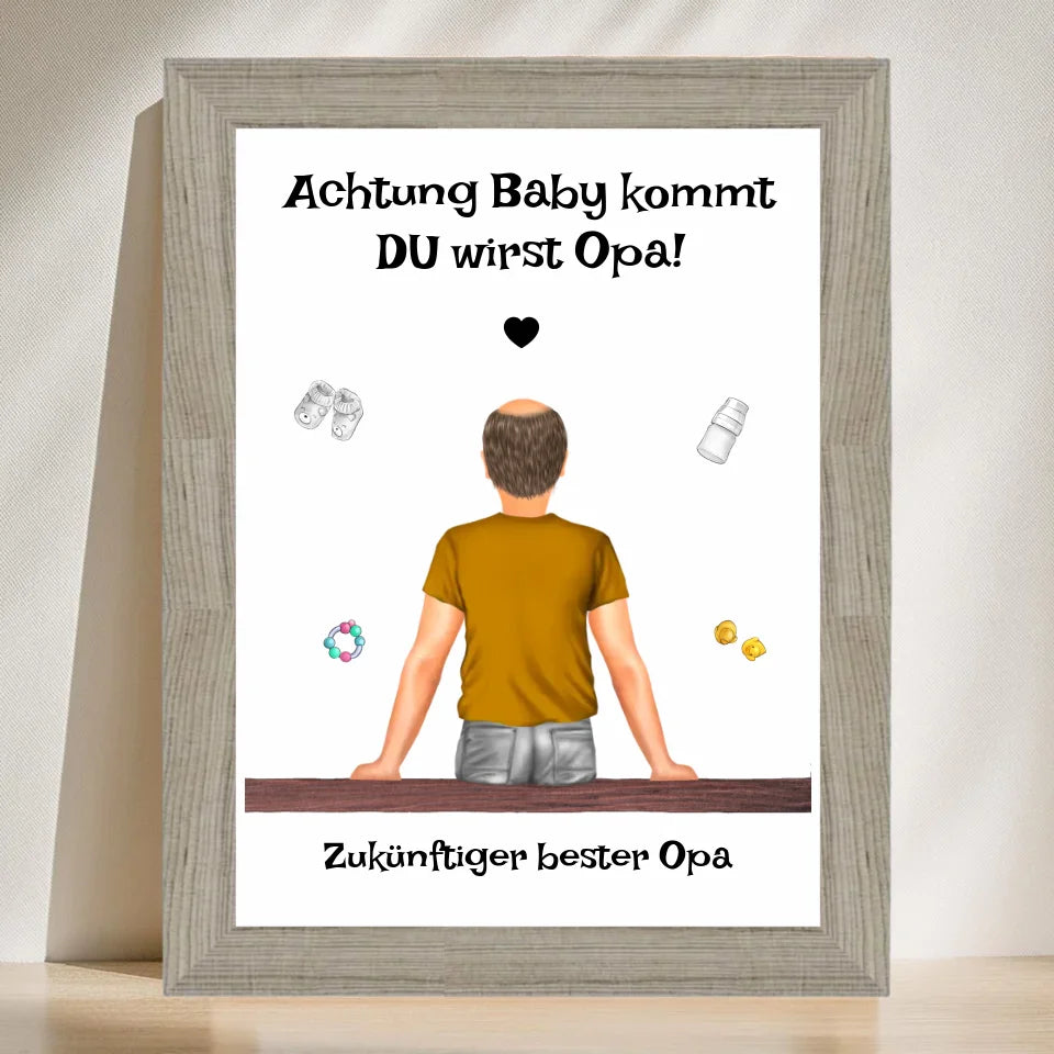 Poster mit Rahmen Beige 3