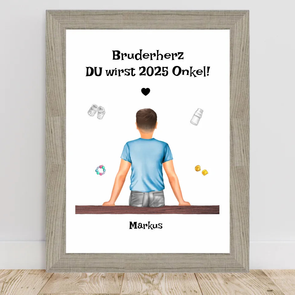 Poster mit Rahmen Beige 2