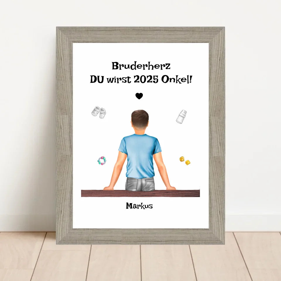 Poster mit Rahmen Beige 1