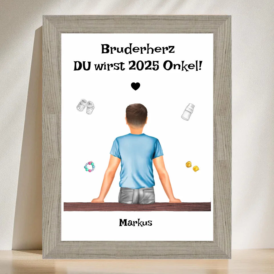 Poster mit Rahmen Beige 3
