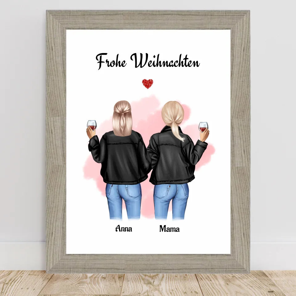 Poster mit Rahmen Beige 2