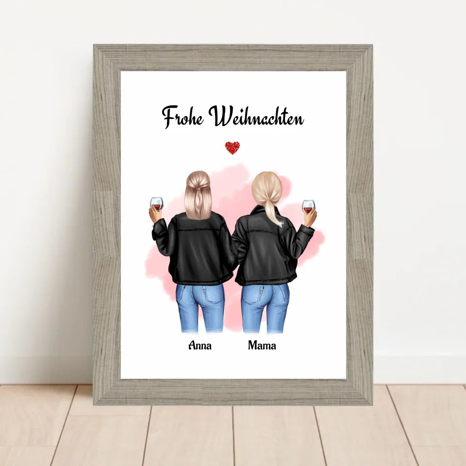 Poster mit Rahmen Beige 1
